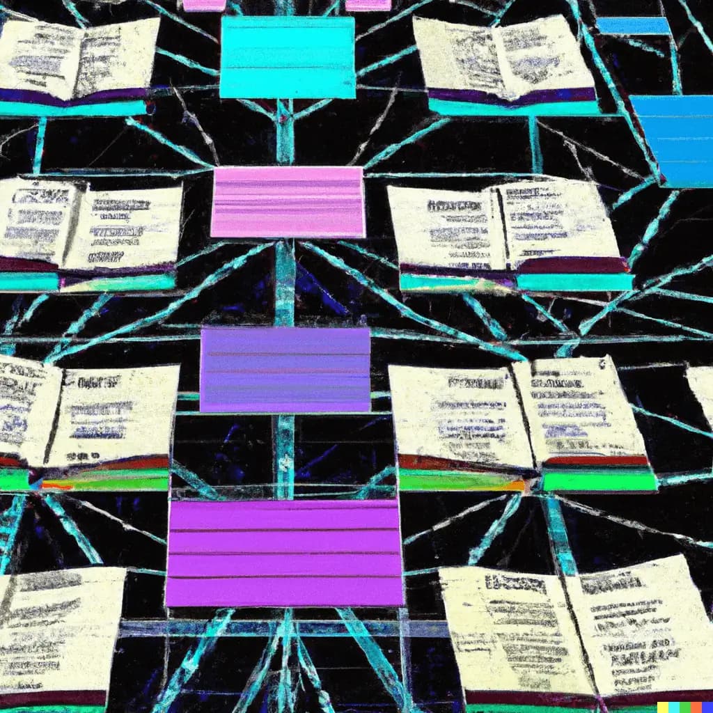 A diverse array of connected webpages symbolizing canonical URLs, converging towards a single, highlighted page representing the canonical version. The pages are interlinked with flowing lines, reflecting search engine paths leading to the main content, emphasizing the themes of consolidation, authority, and improved SEO practices from the blog post. No text is used, and abstract representation dominates.